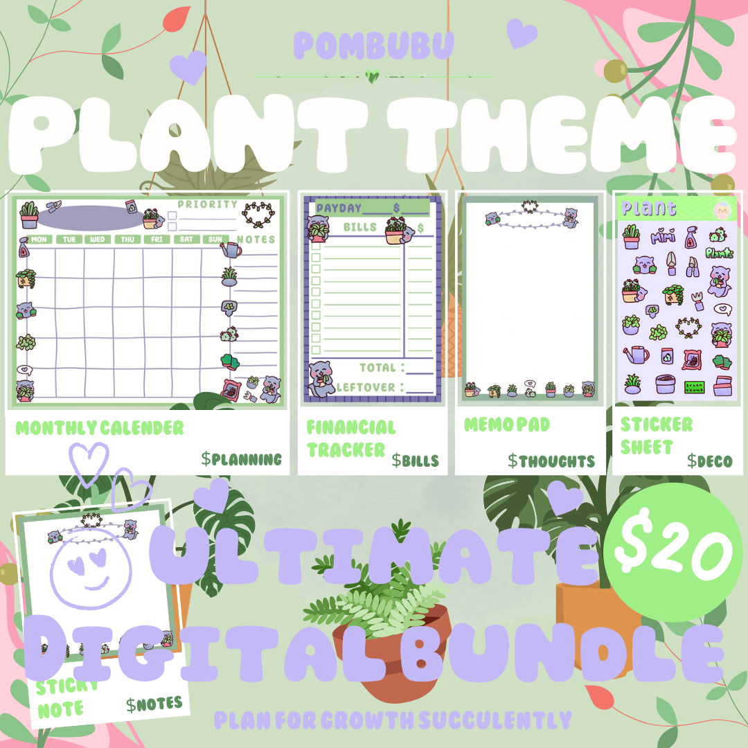 Plant Theme Planning DIGITAL Bundle
