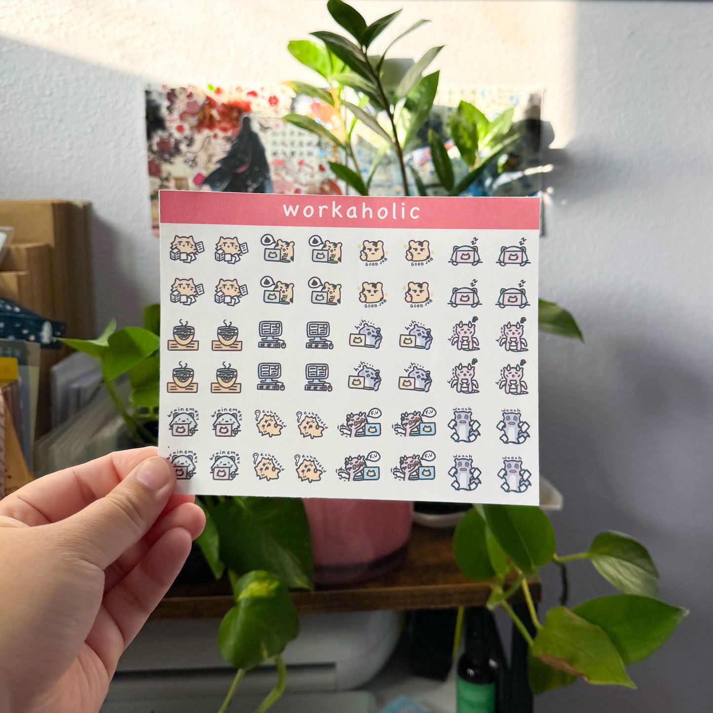 workaholic planner sticker