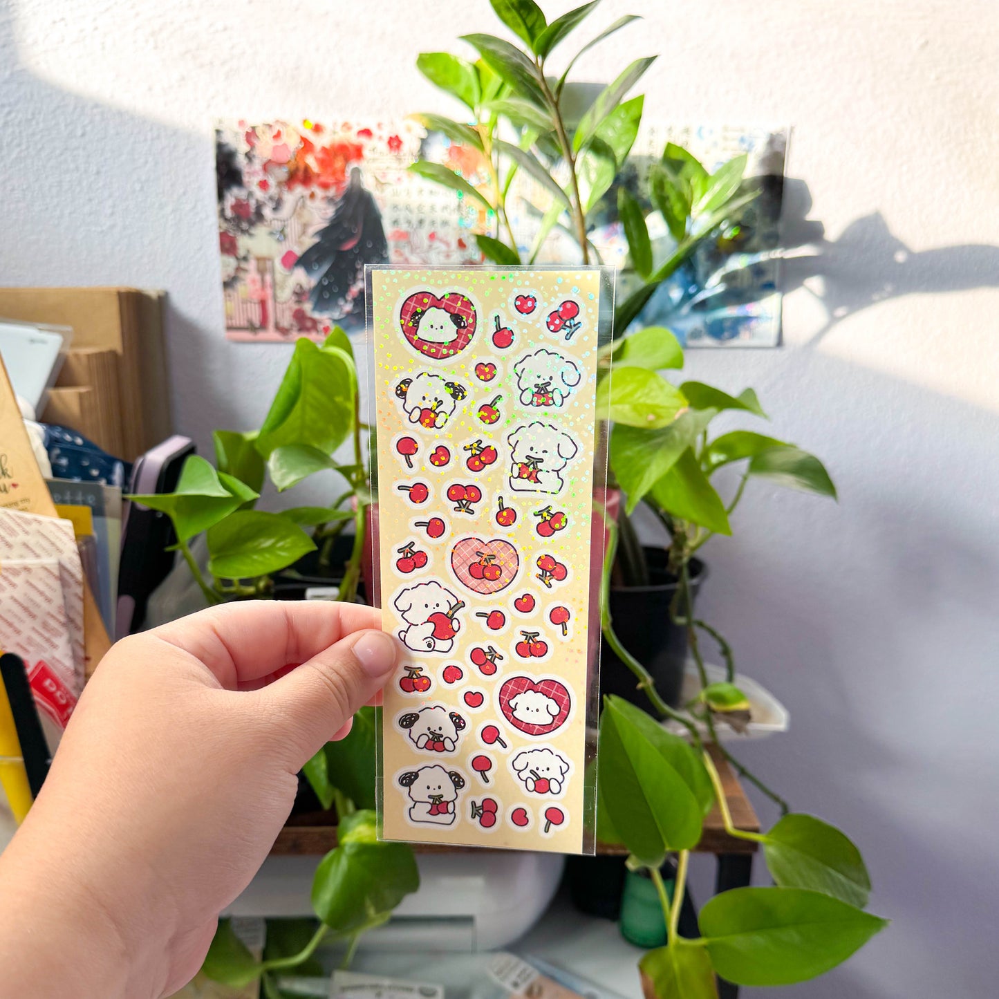 snow cherry sticker sheet