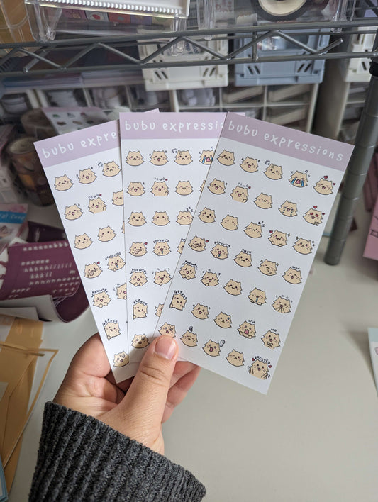 bubu expressions sticker sheet