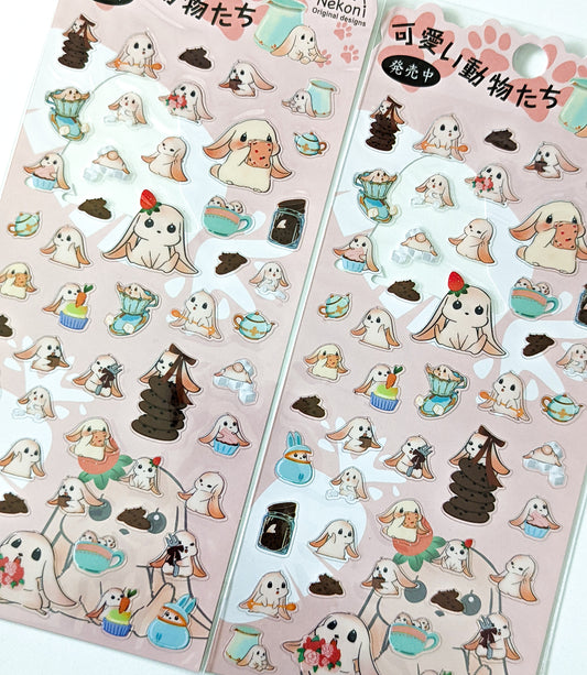 nekoni bunny sticker sheet