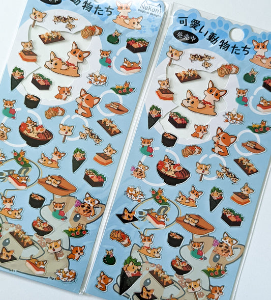 nekoni corgi sticker sheet