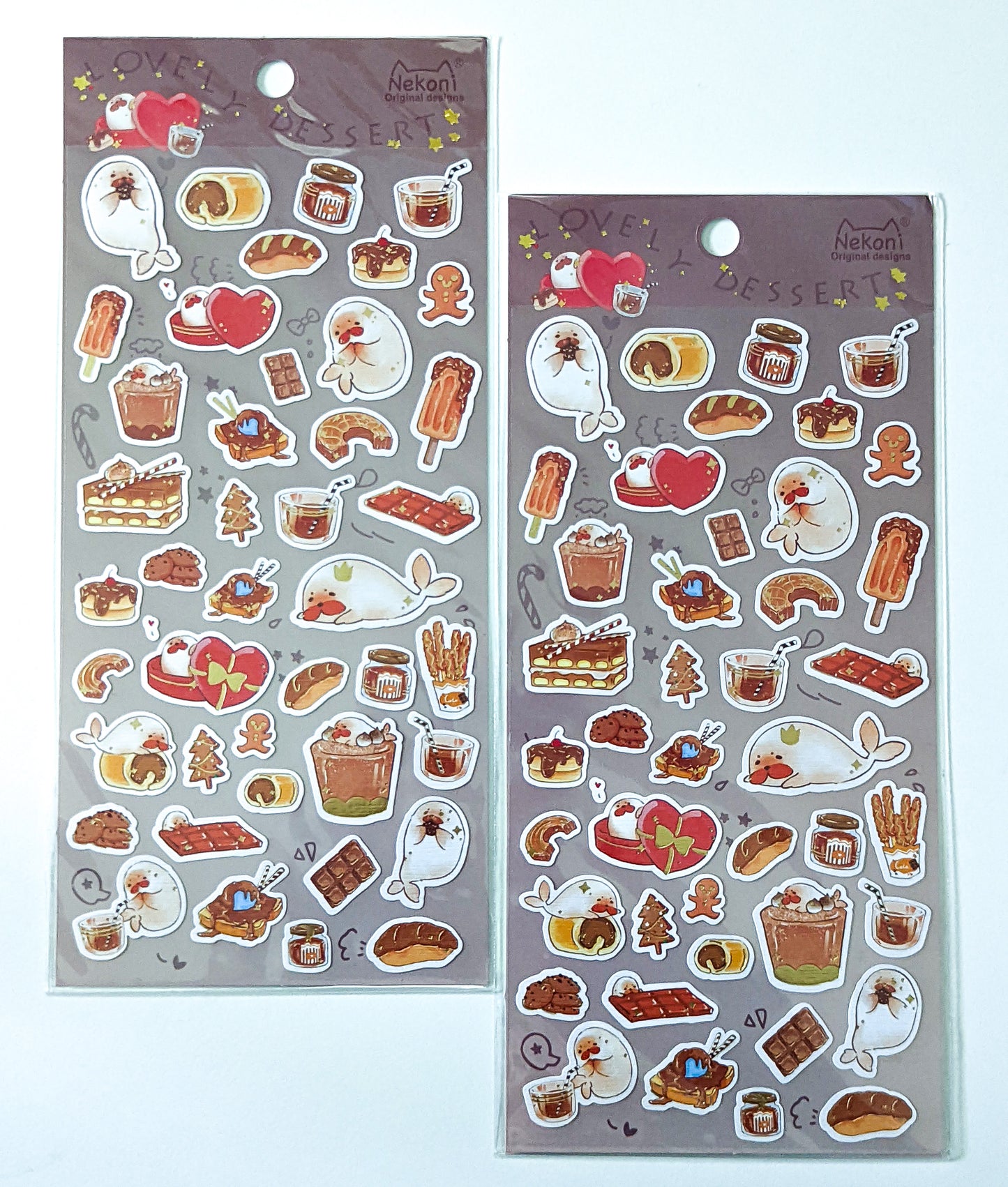 nekoni dessert seal sticker sheet
