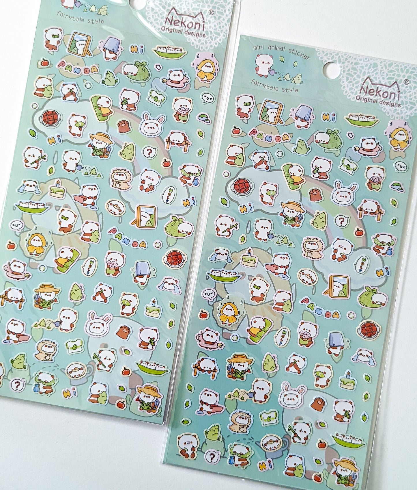 nekoni mini panda sticker sheet