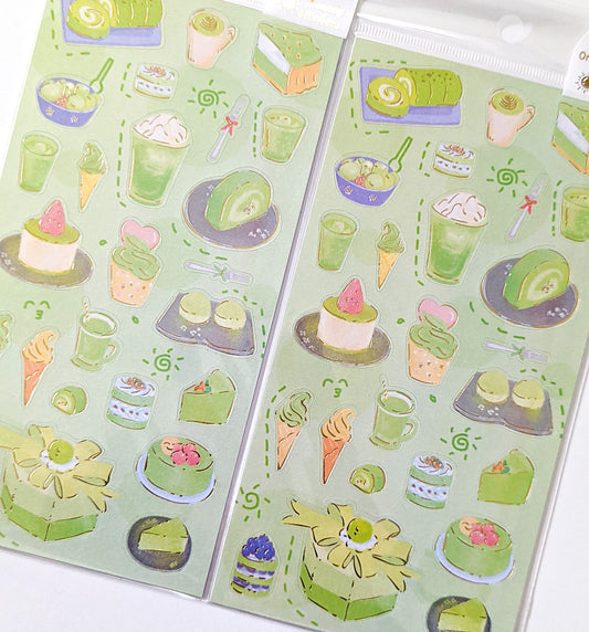 nekoni sweets matcha sticker sheet
