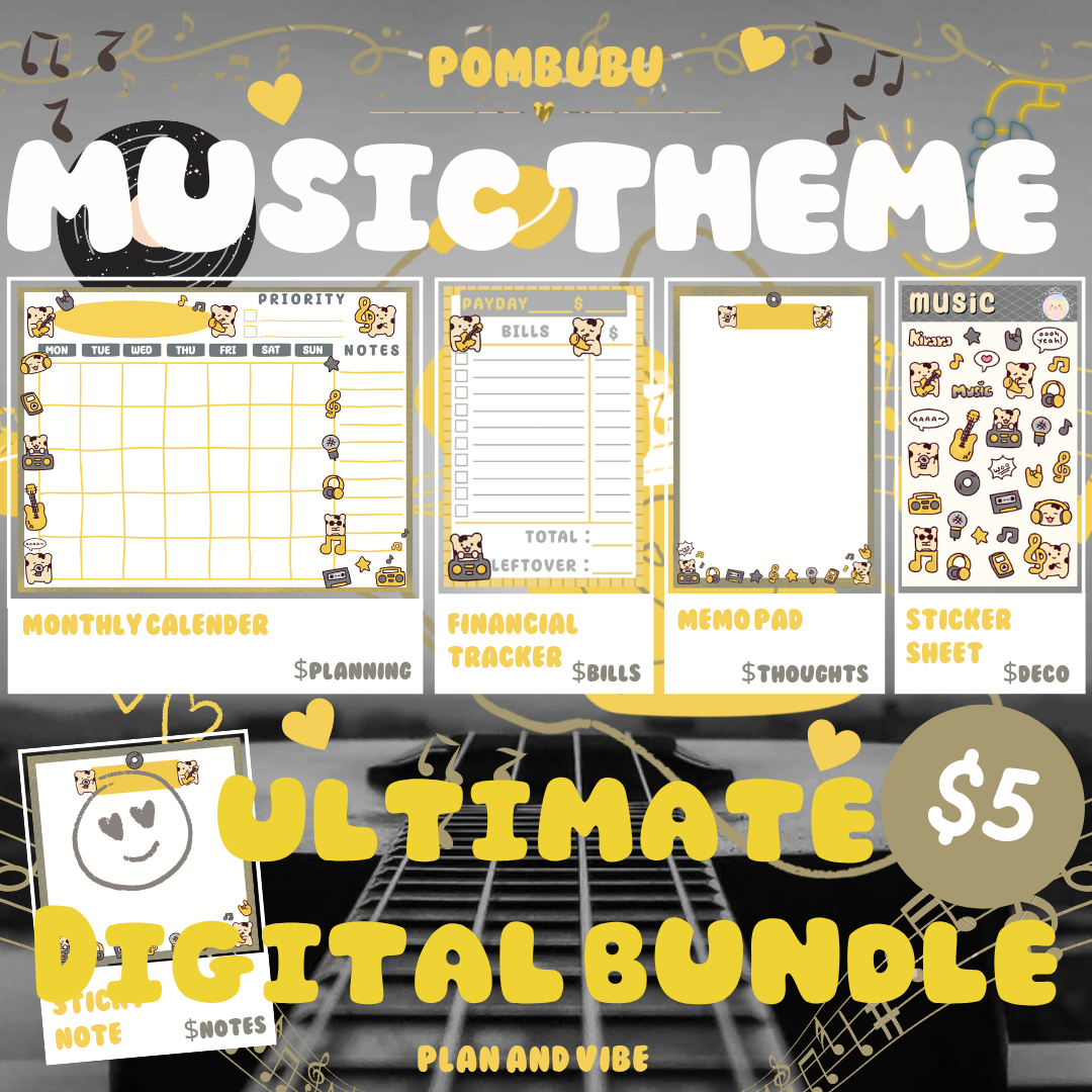 PRINTABLE Music Theme Planning DIGITAL Bundle