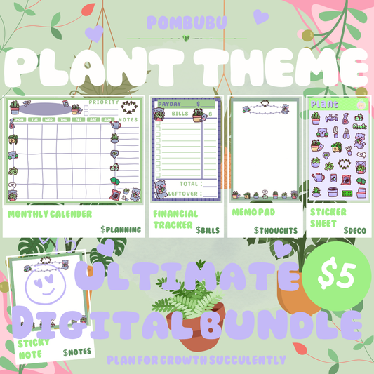 PRINTABLE Plant Theme Planning DIGITAL Bundle