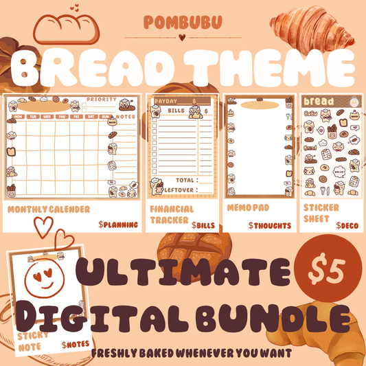 PRINTABLE Bread Theme Planning DIGITAL Bundle