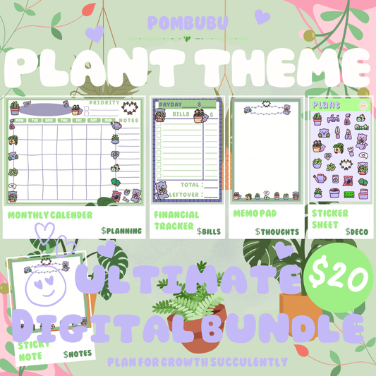 Plant Theme Planning DIGITAL Bundle