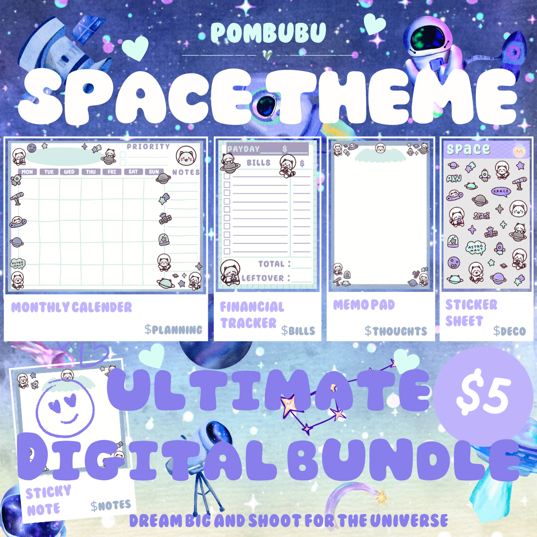 PRINTABLE Space Theme Planning DIGITAL Bundle