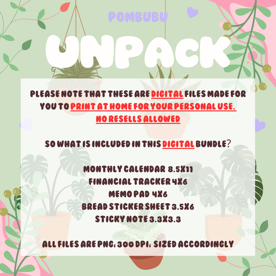 PRINTABLE Plant Theme Planning DIGITAL Bundle