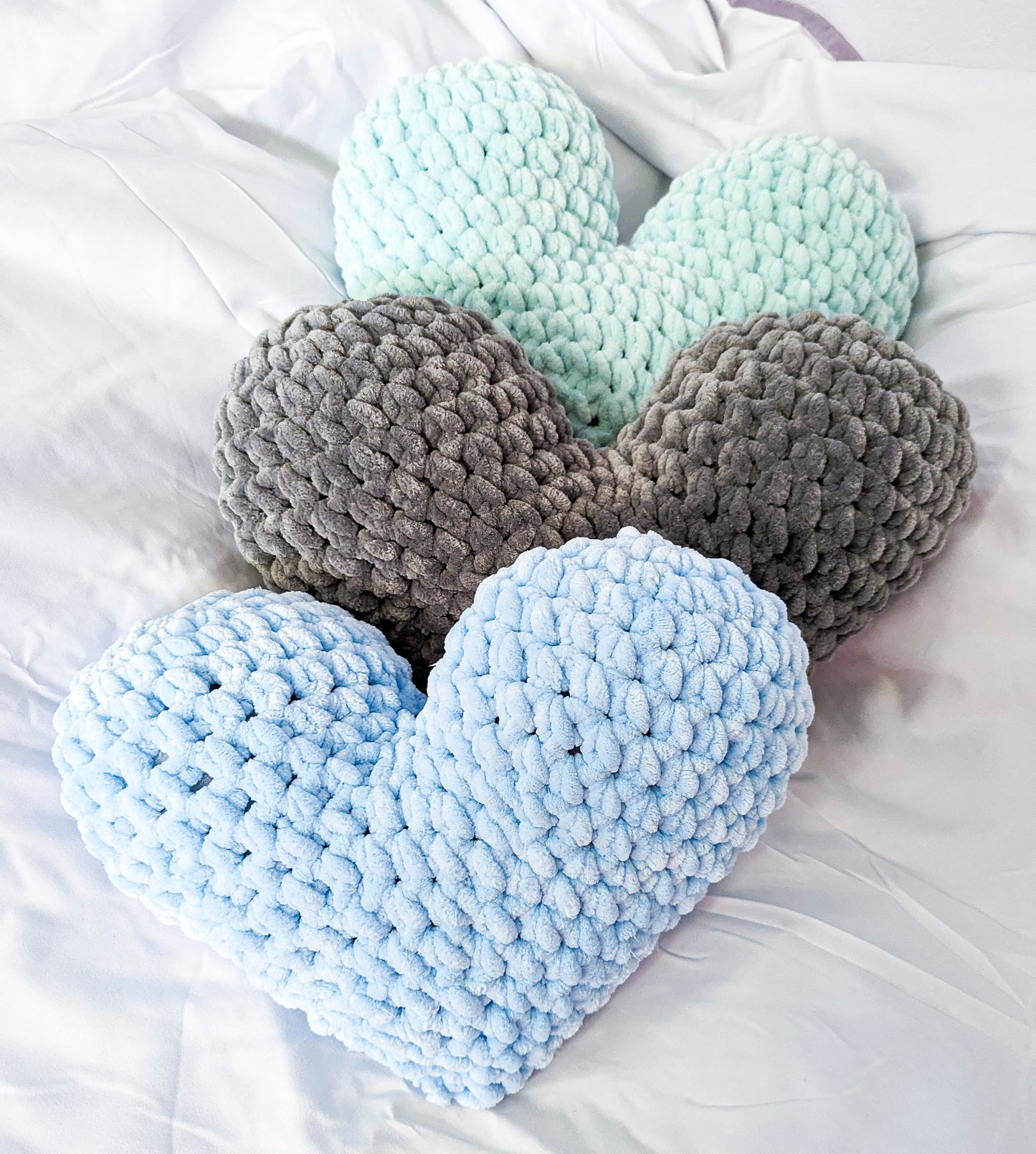 jumbo crochet hearts