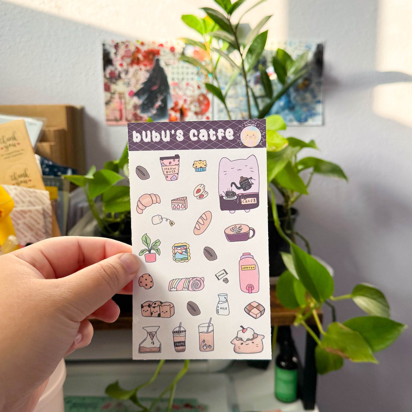 bubu's catfe sticker sheet
