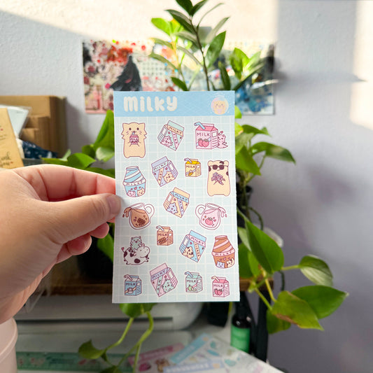 milky sticker sheet
