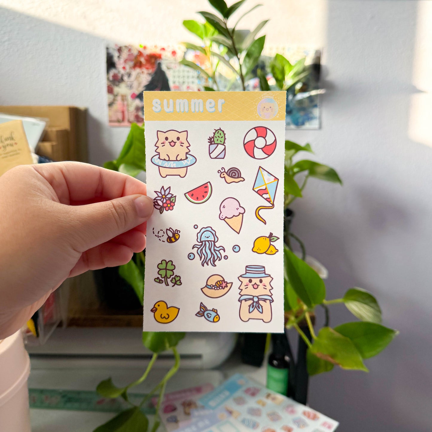 summer bu sticker sheet