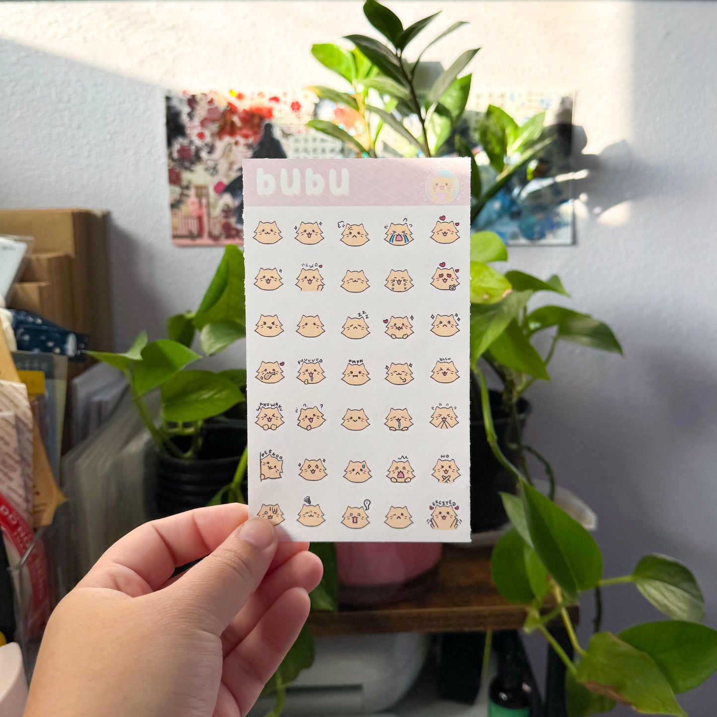 bubu expressions sticker sheet