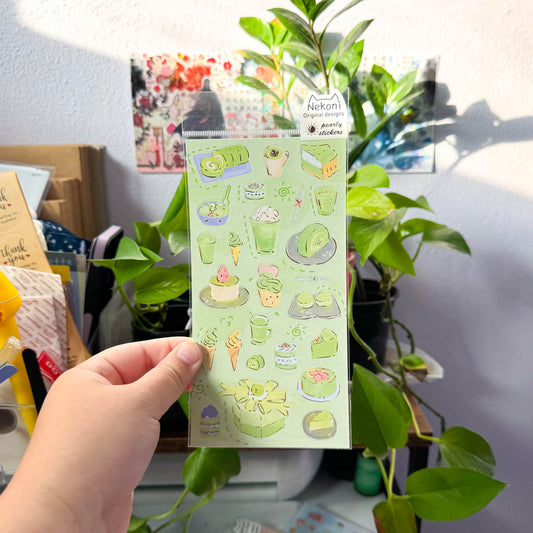 nekoni matcha sticker sheet