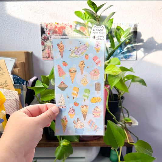 nekoni ice cream sticker sheet
