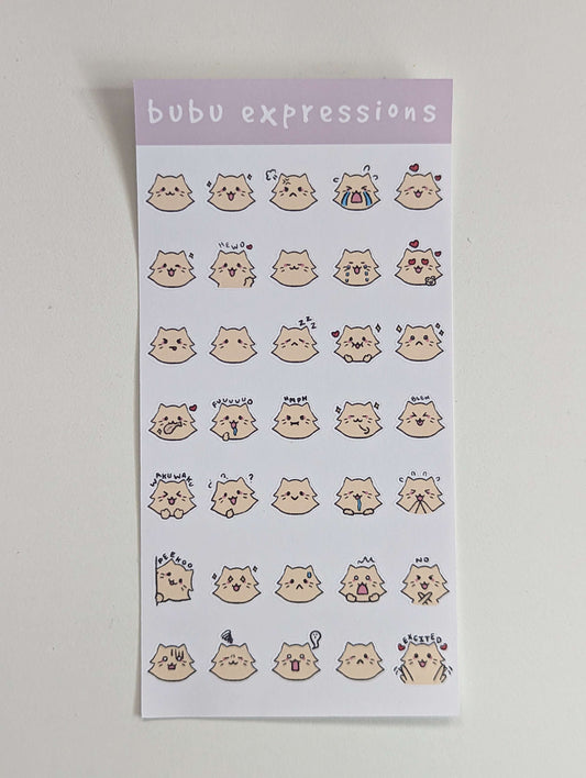 bubu expressions sticker sheet