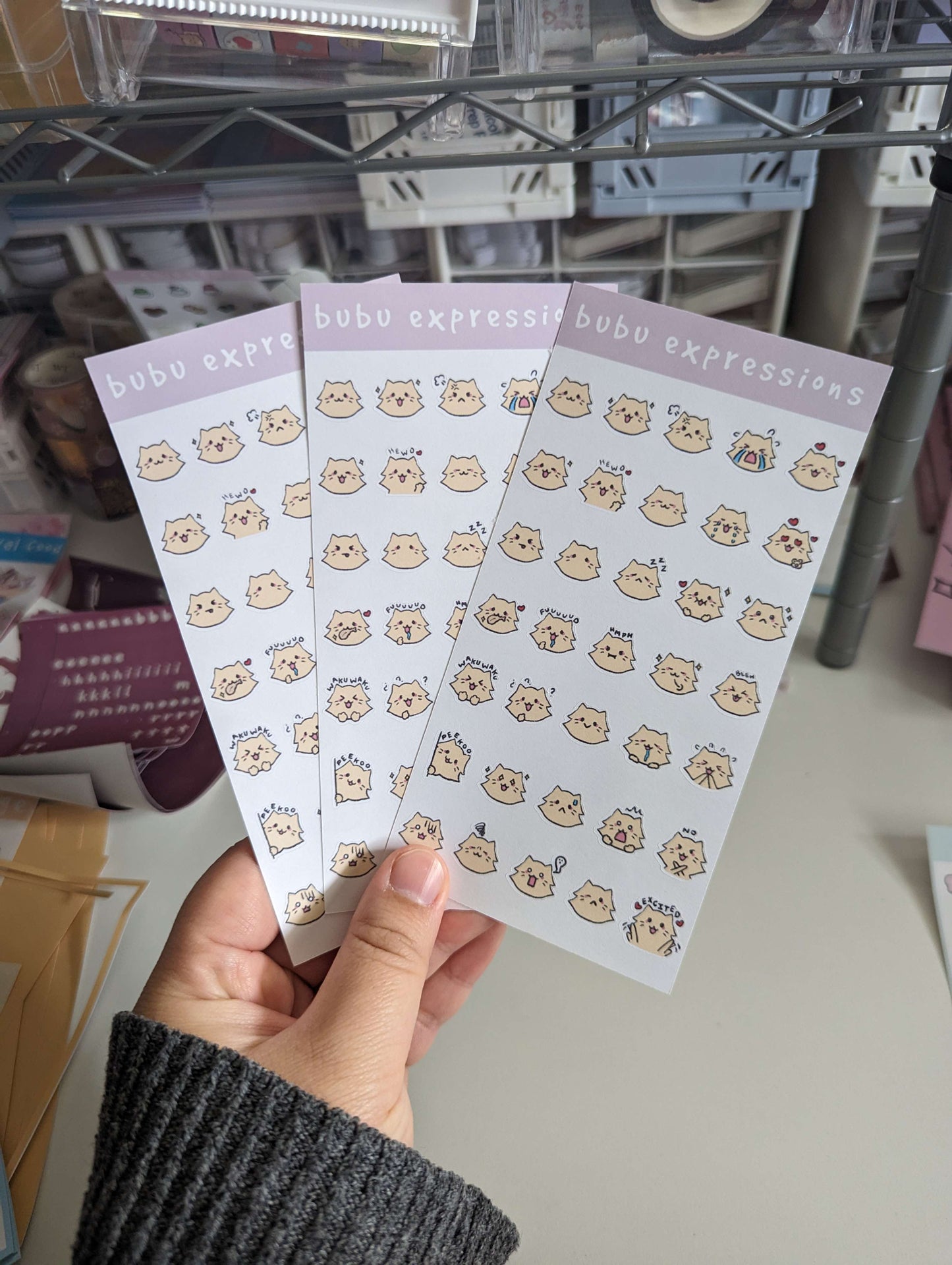 bubu expressions sticker sheet