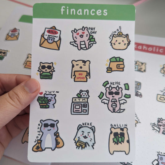 finances sticker sheet