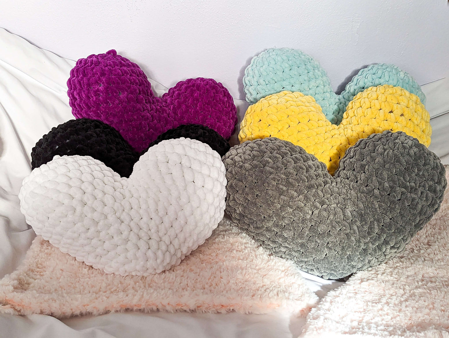 jumbo crochet hearts