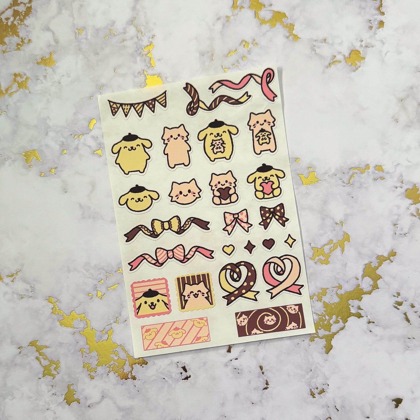 sanrio x pombubu sticker sheet