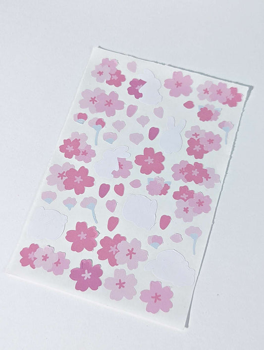 cherry blossom bunny deco stickers