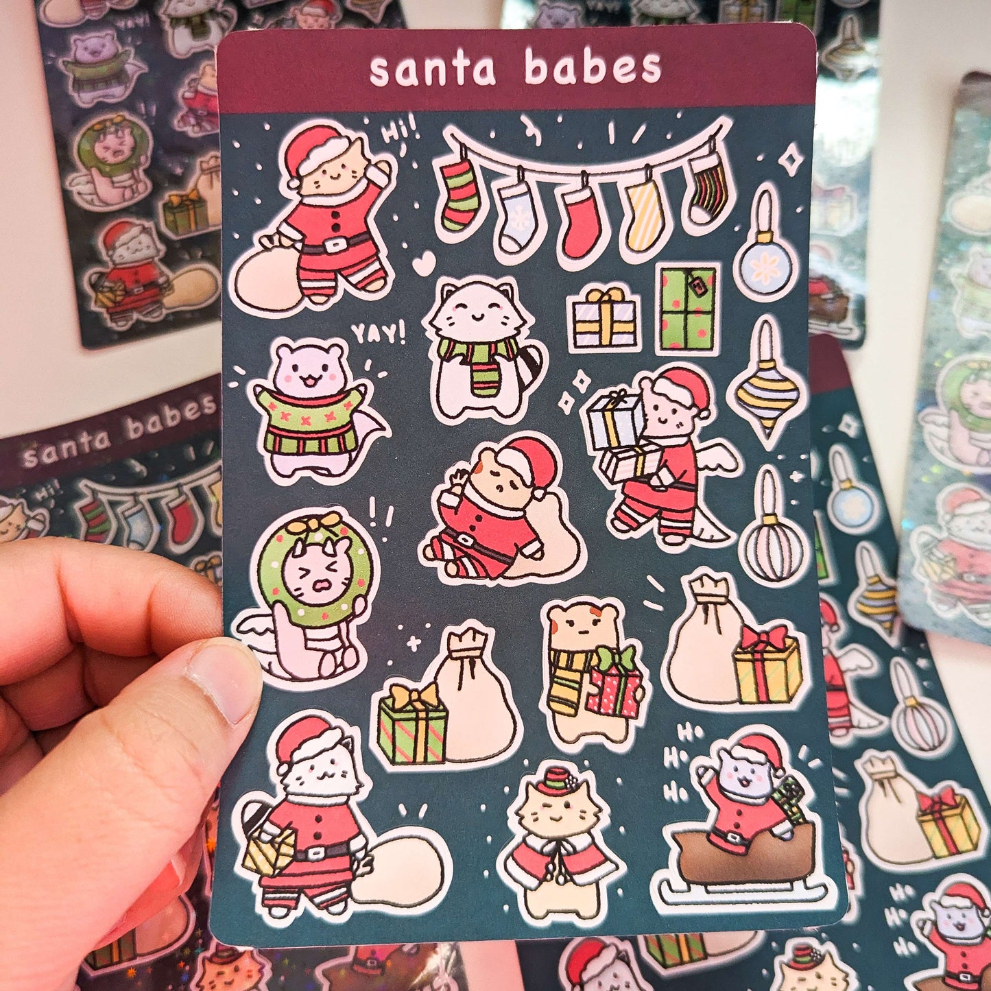 santa babes sticker sheet