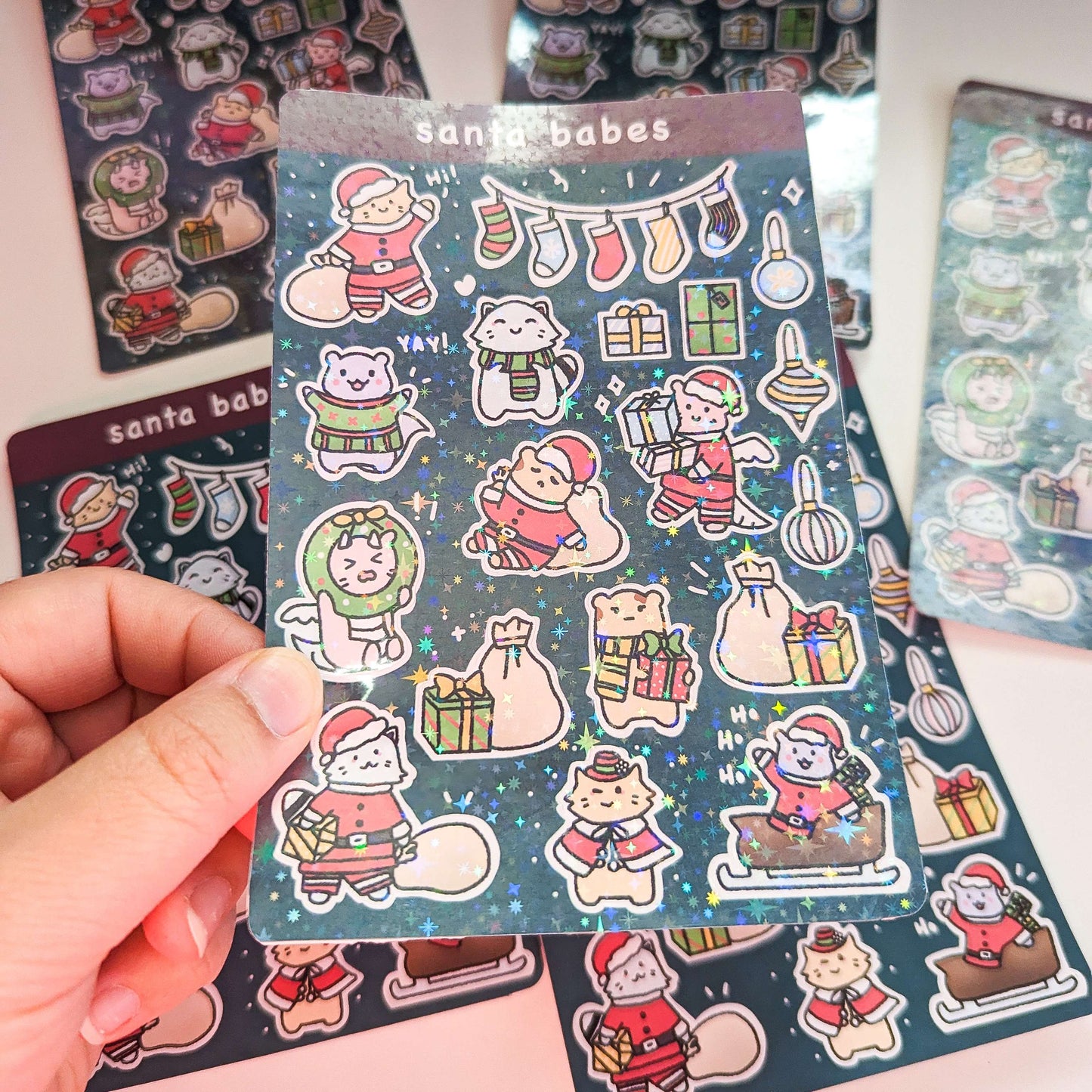 santa babes sticker sheet