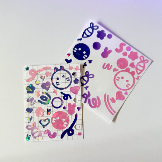 mini holo keycap deco stickers