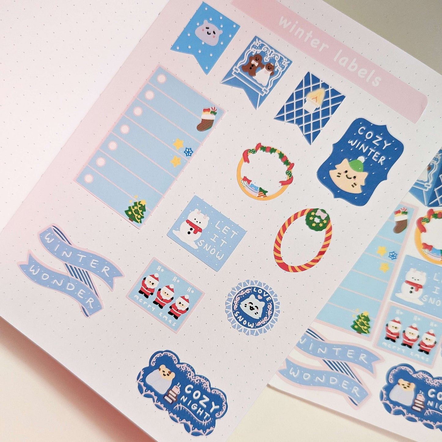 winter label sticker sheet