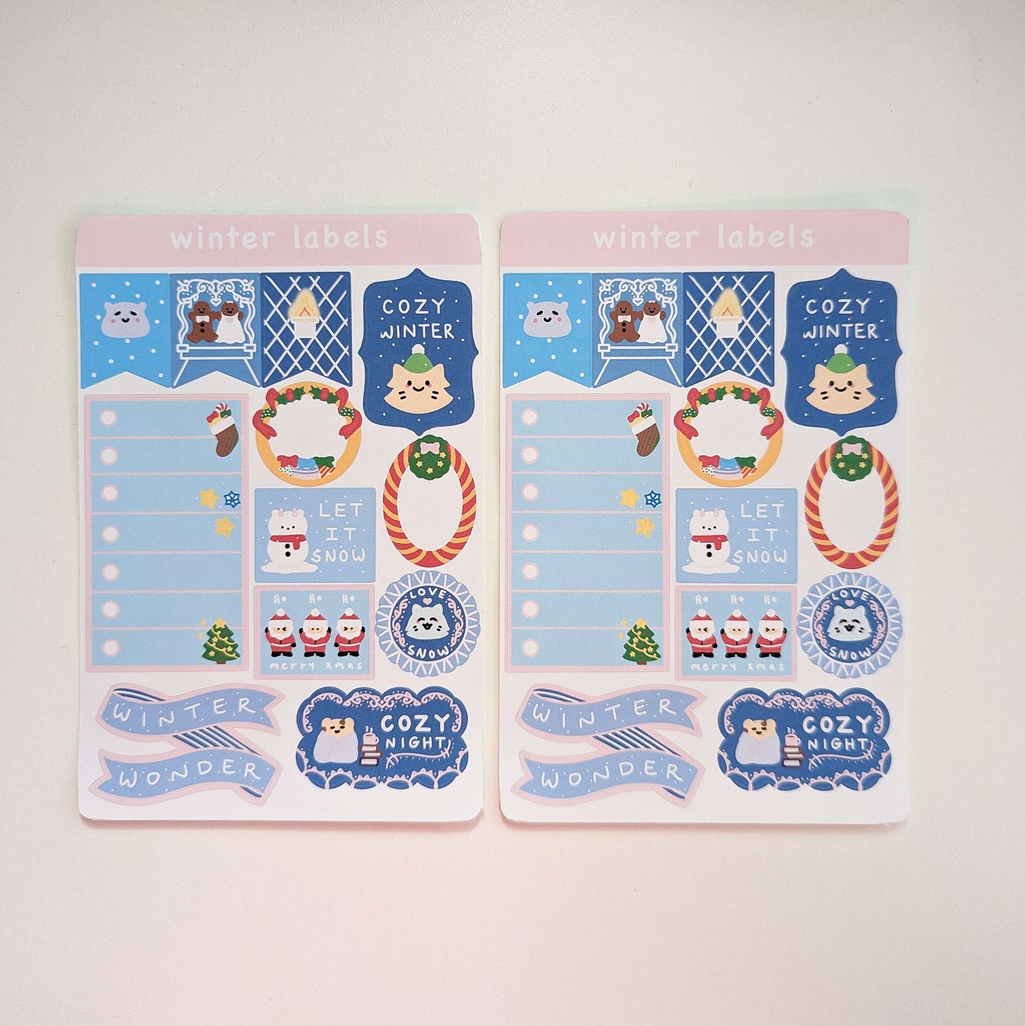 winter label sticker sheet