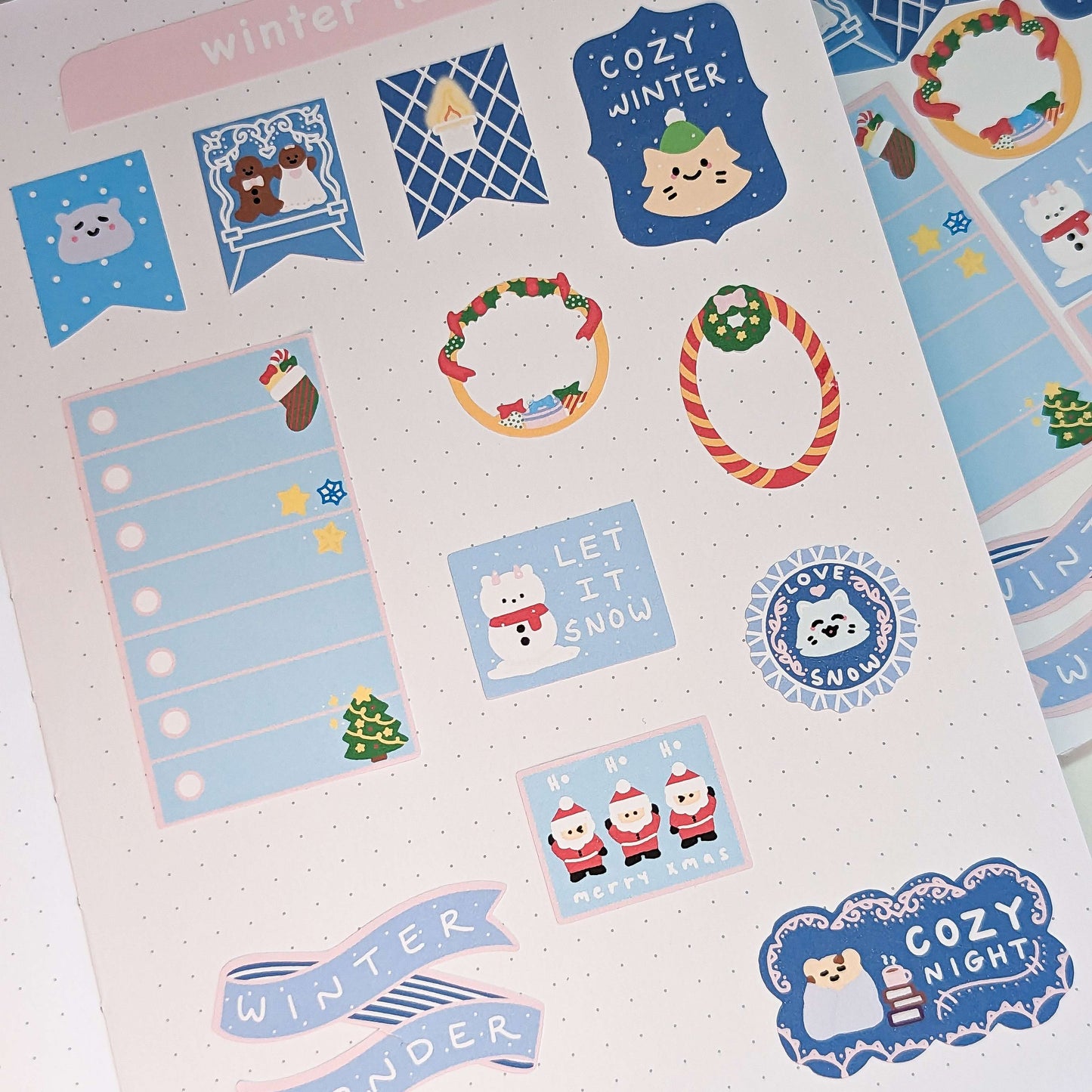 winter label sticker sheet