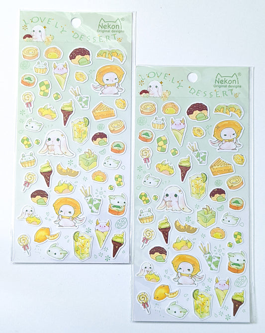 nekoni dessert bunbun sticker sheet