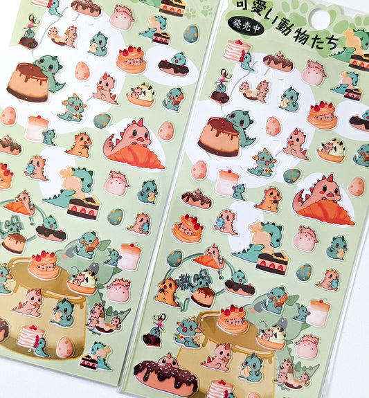 nekoni dino sticker sheet