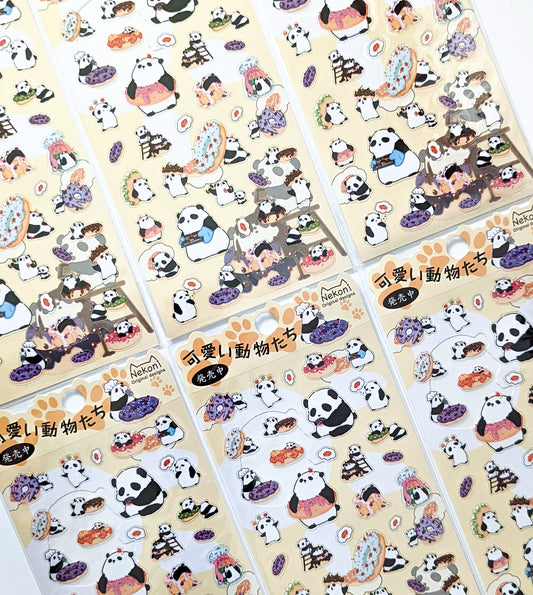 nekoni panda sticker sheet
