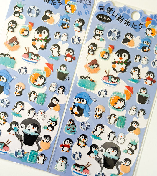 nekoni penguin sticker sheet