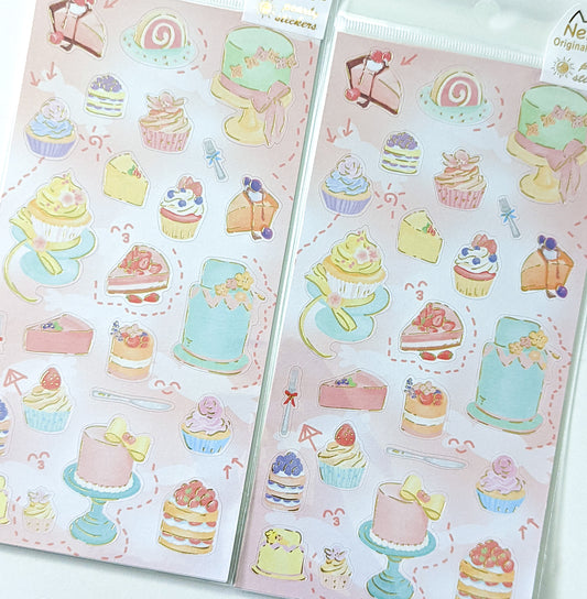nekoni sweets cake sticker sheet