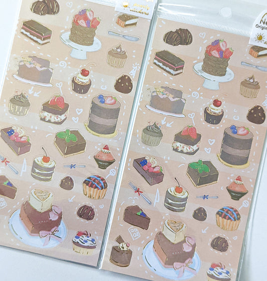 nekoni sweets chocolate sticker sheets