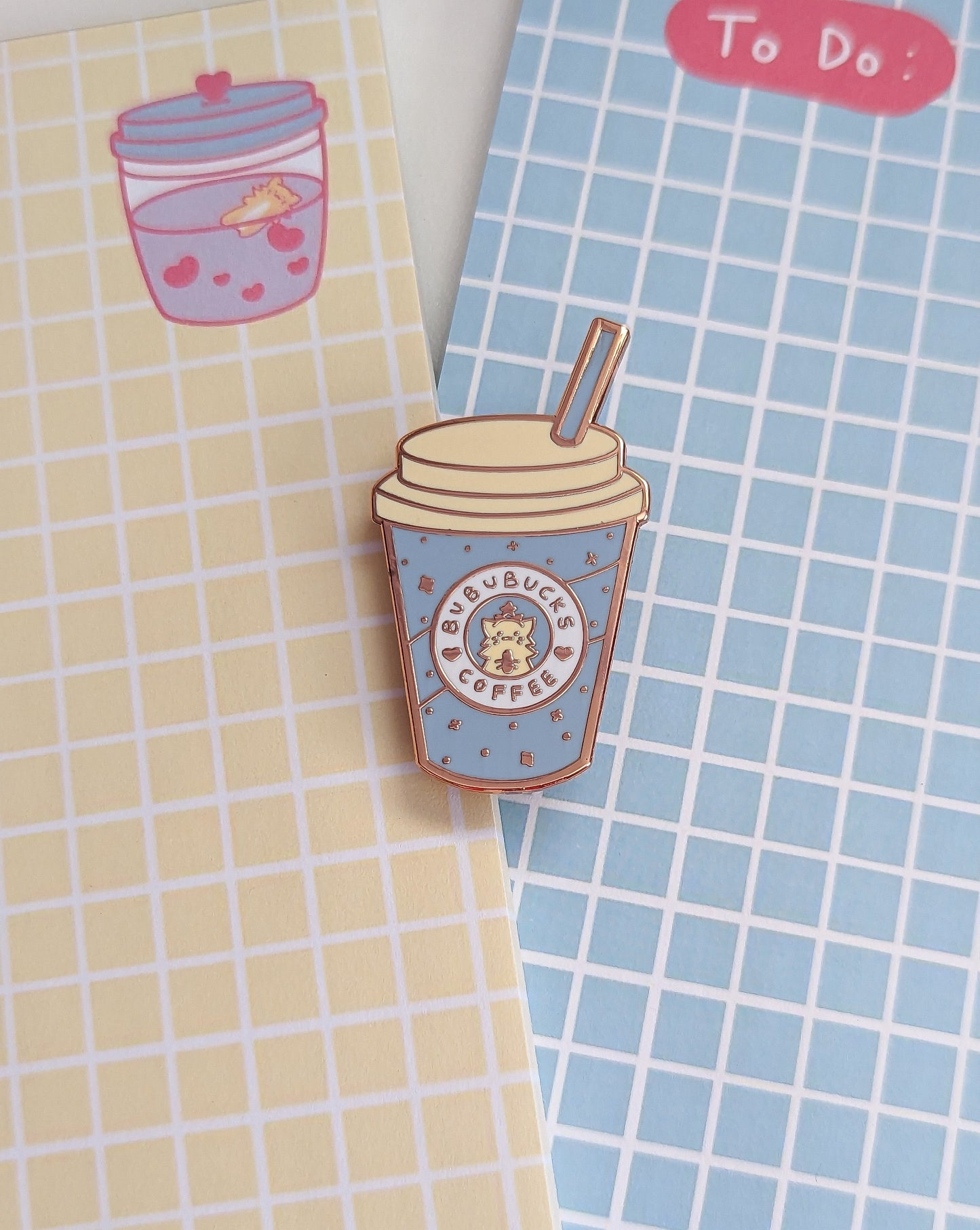 bububucks coffee cup enamel pin