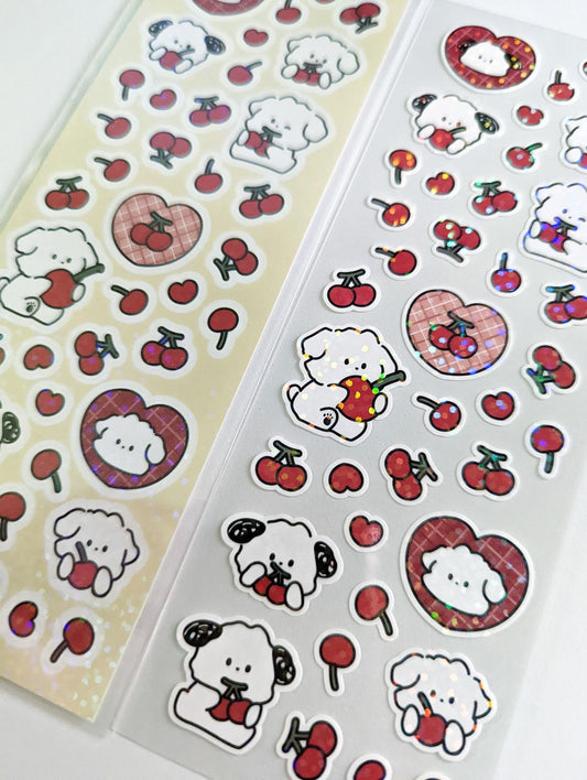 snow cherry sticker sheet