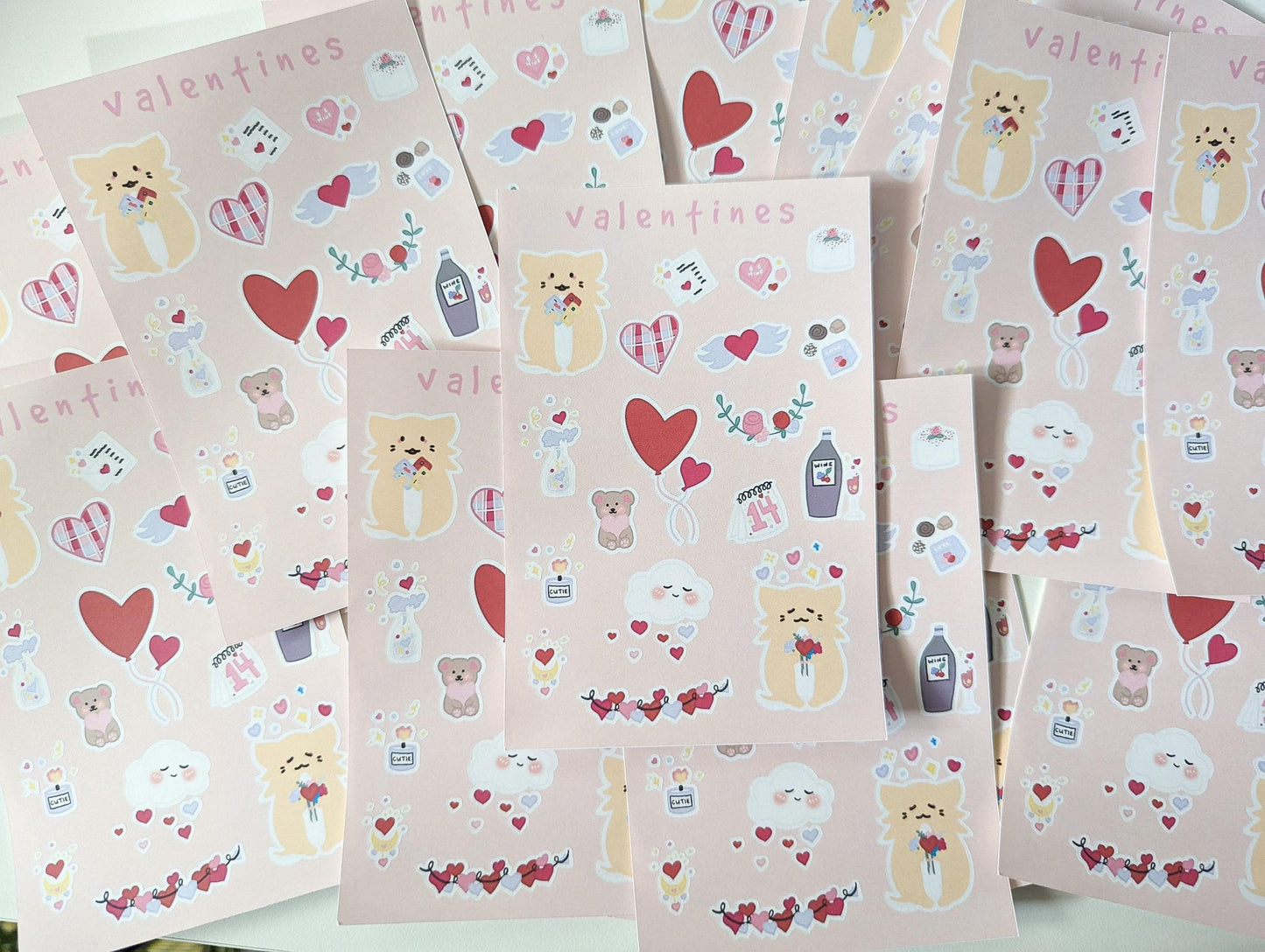 valentine sticker sheet